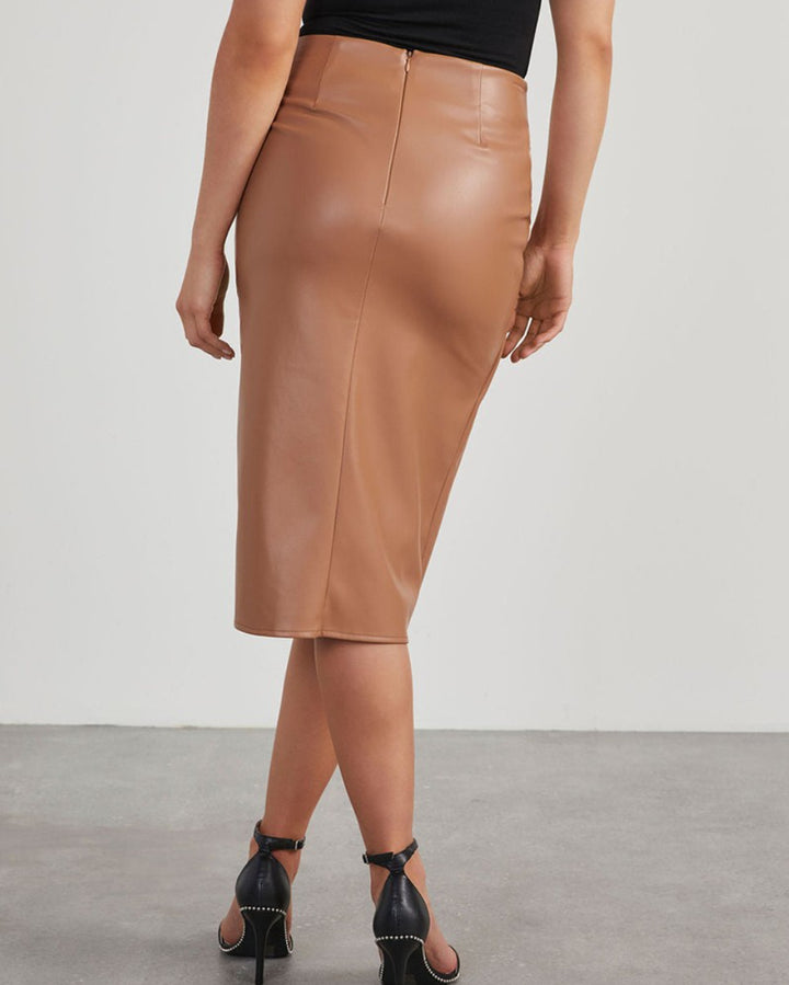 Knot Vegan Leather Skirt