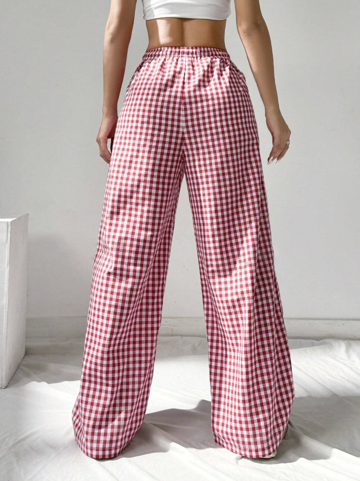 Gingham Wide Leg Pants