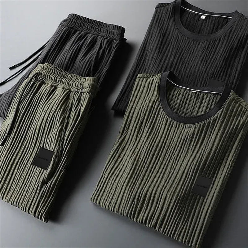 Milano Ribbed Lounge T-Shirt & Pants Set