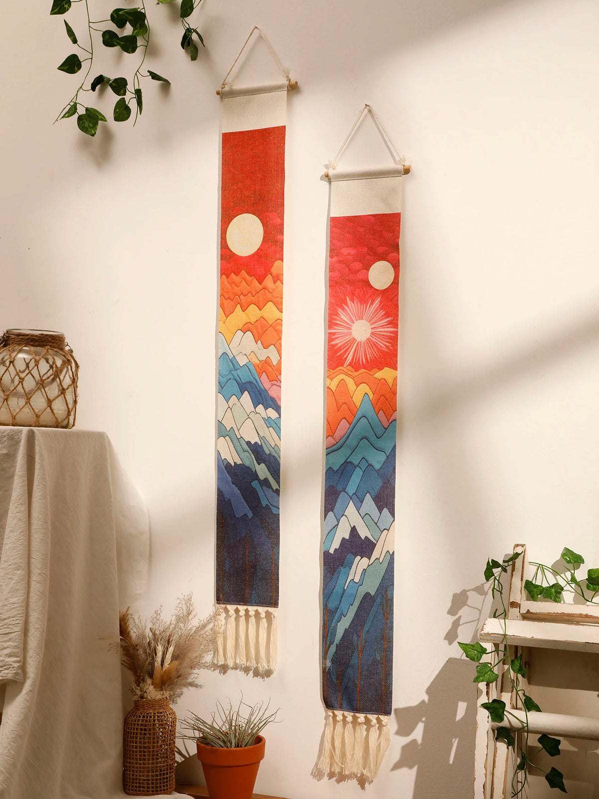 Sunrise &amp; Sunset Wall Tapestry Set