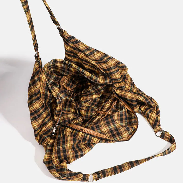 Lennon Boho Plaid Tote Bag