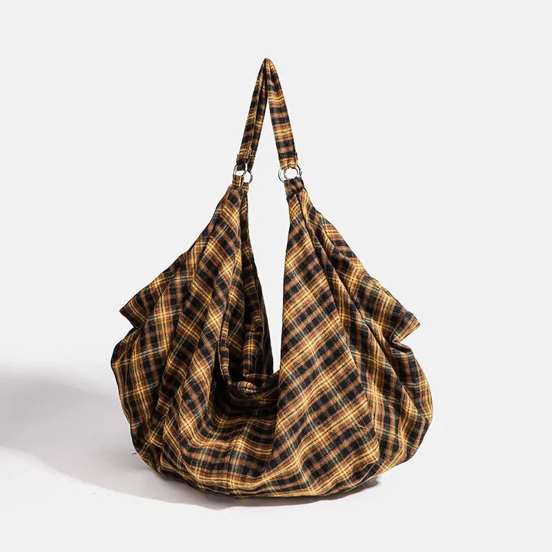 Lennon Boho Plaid Tote Bag