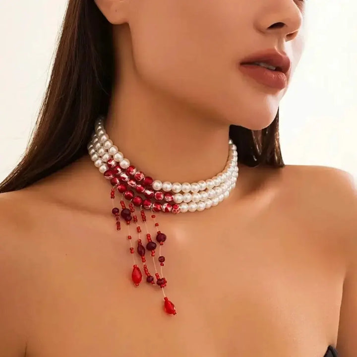 Crimson Pearl Choker