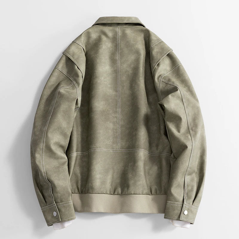 Sage Drift Leather Jacket