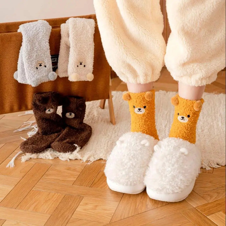 FuzzyFeet Teddy Socks (6 Pairs)