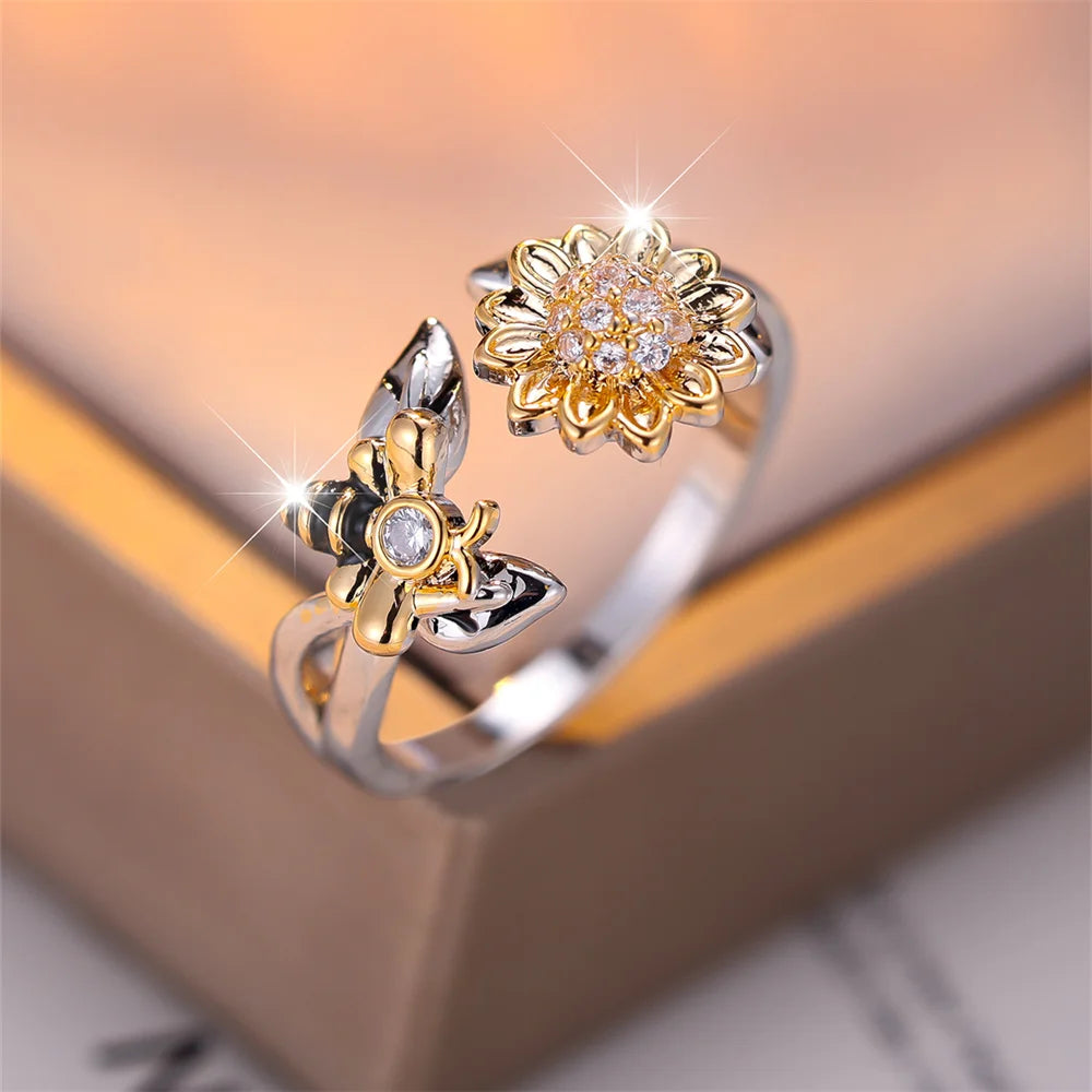 Bee & Sunflower Ring