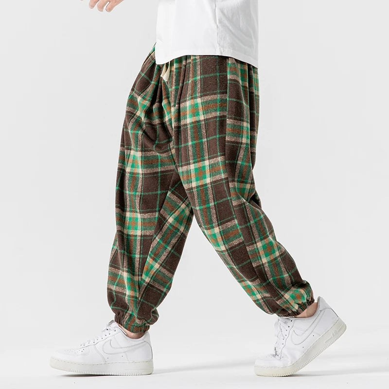 Retro Plaid Jogger Pants