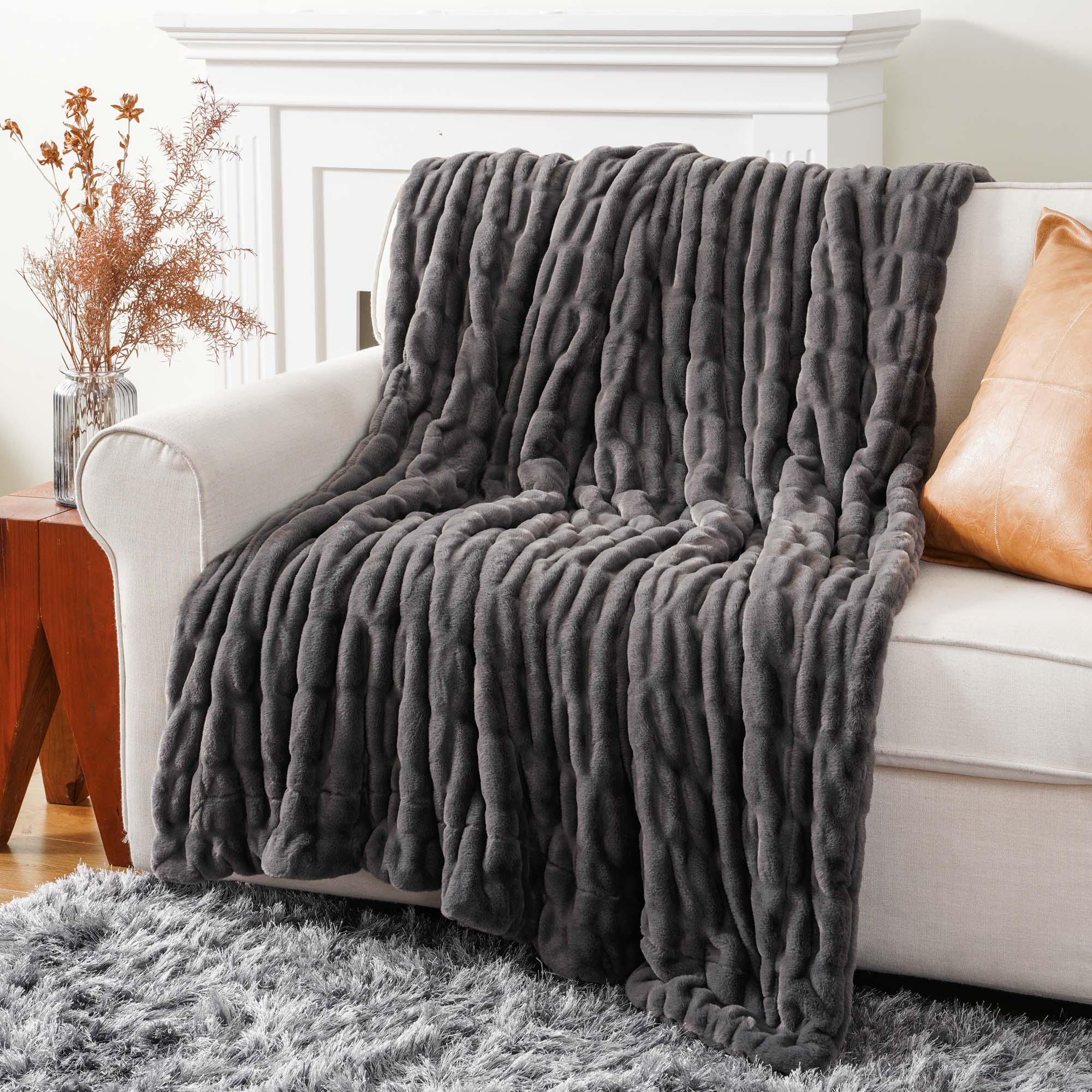 Rabbit Faux-Fur Throw