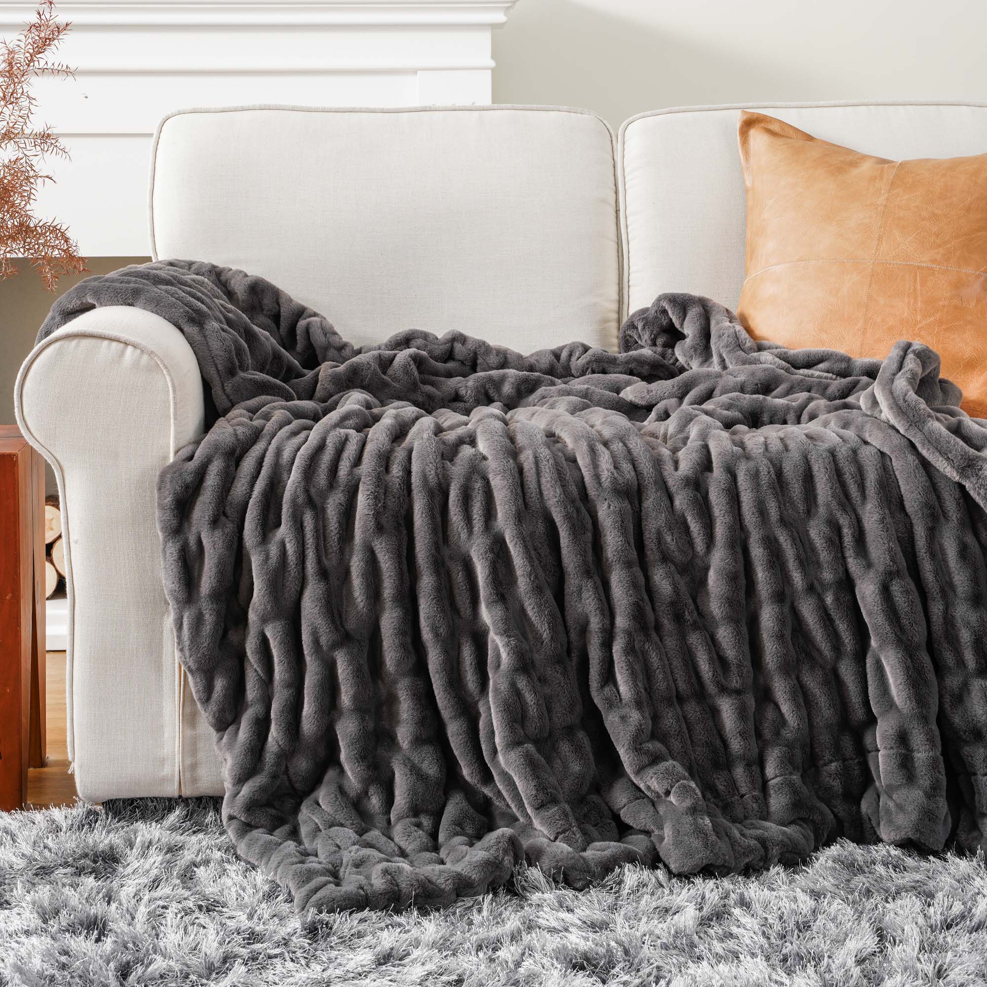 Rabbit Faux-Fur Throw