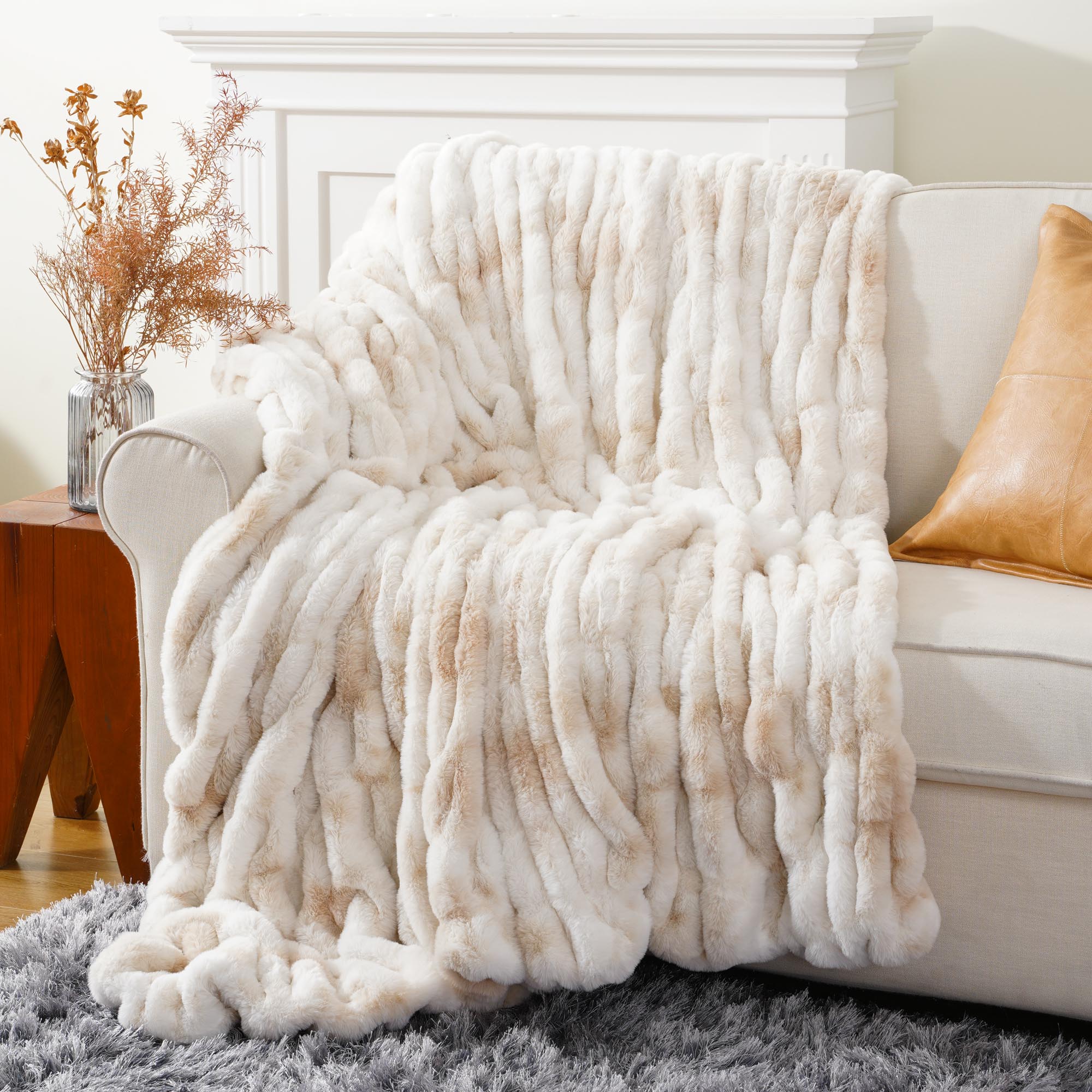 Rabbit Faux-Fur Throw