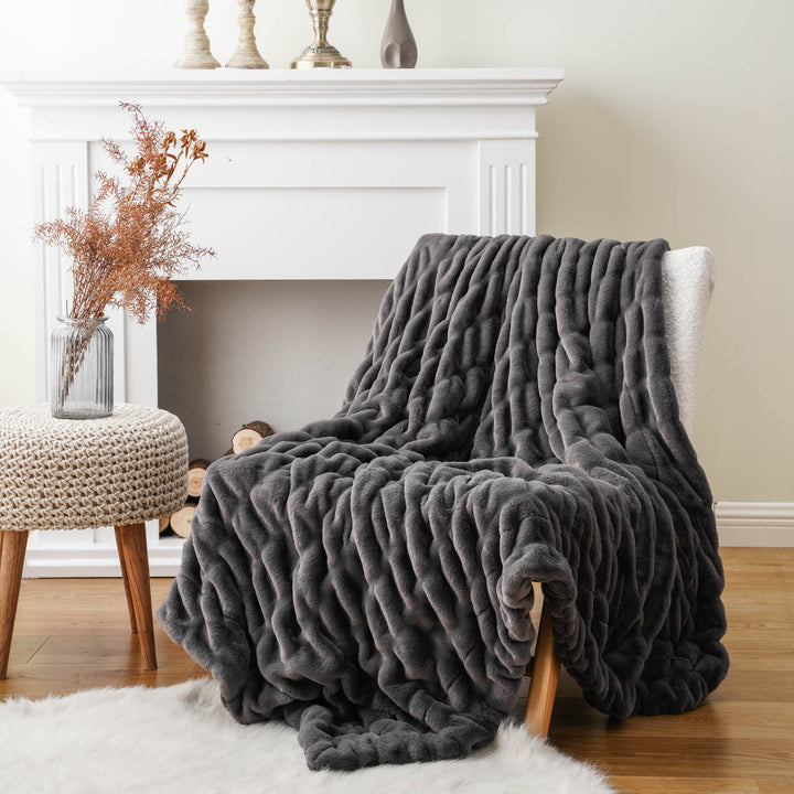 Rabbit Faux-Fur Throw