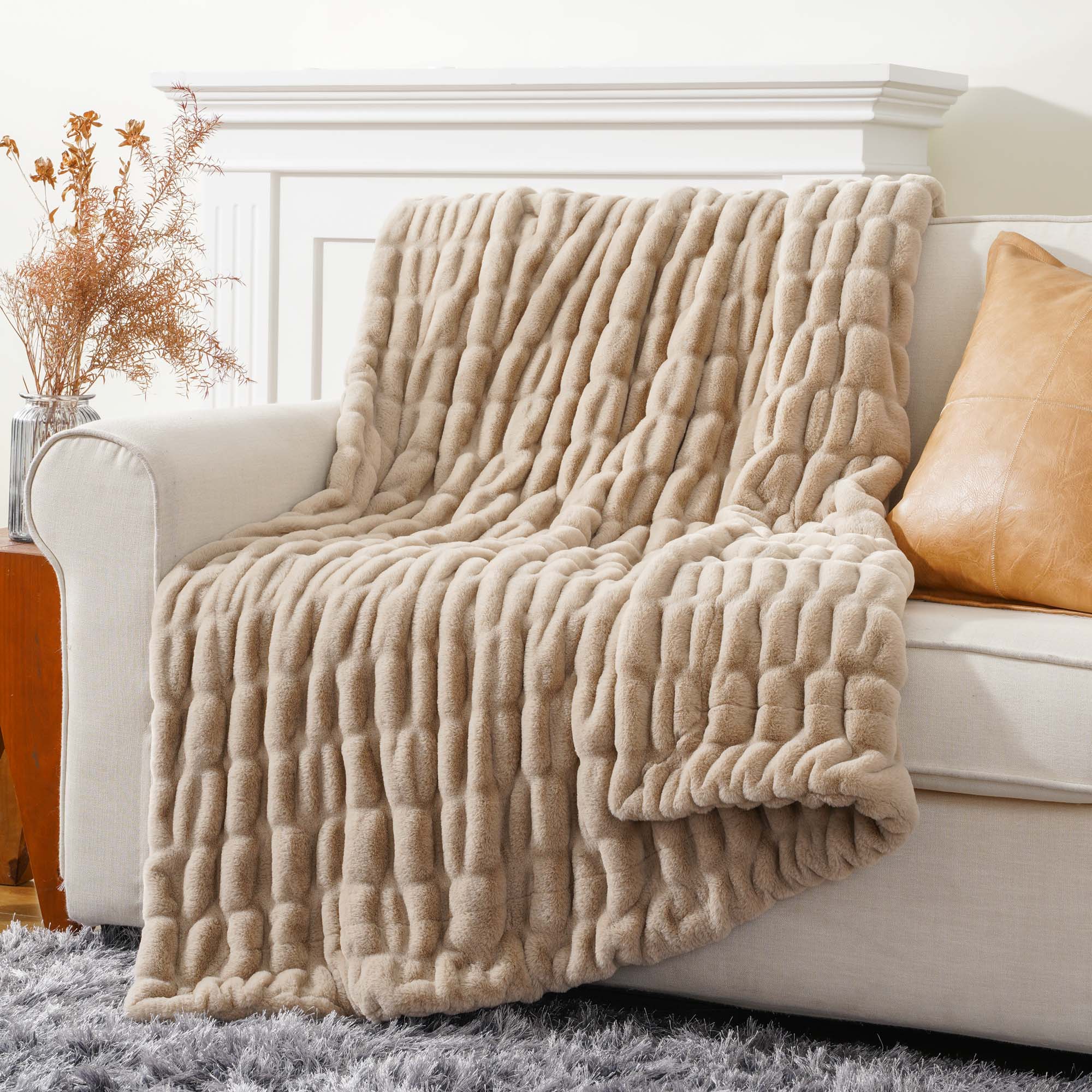 Rabbit Faux-Fur Throw