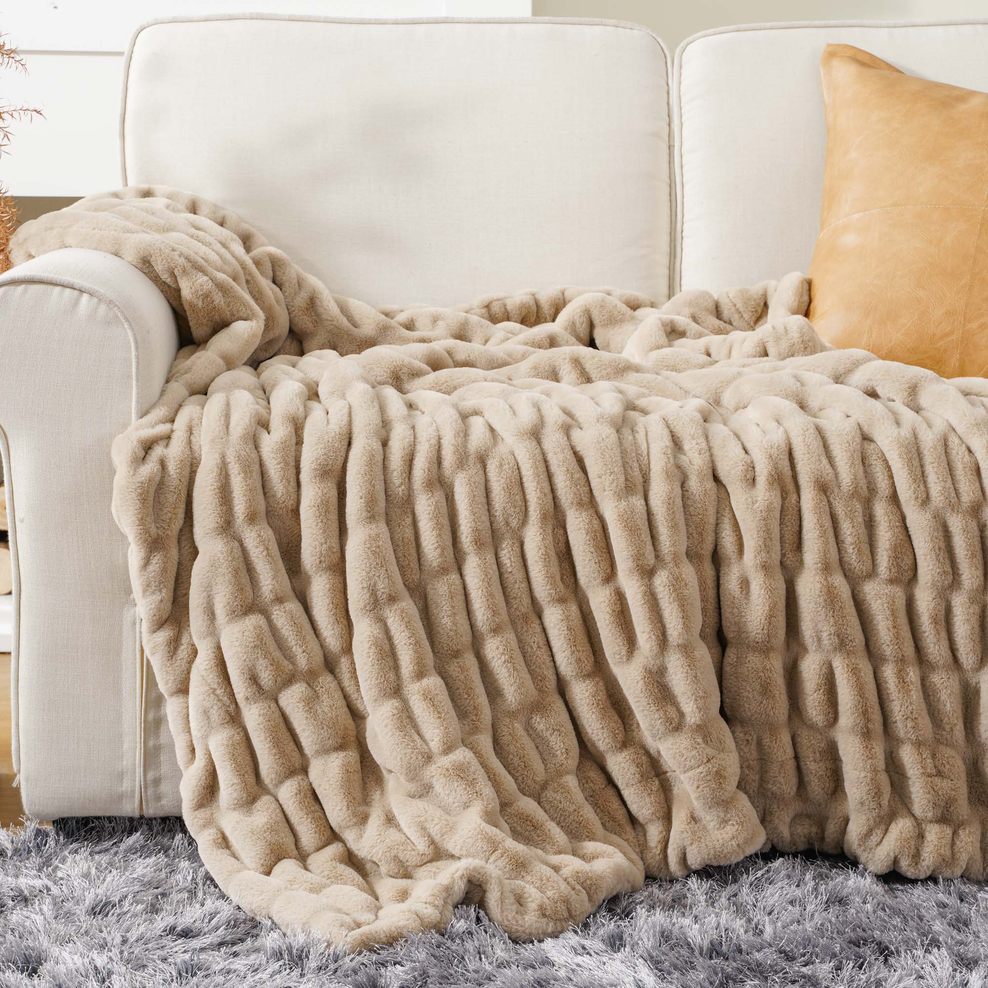 Rabbit Faux-Fur Throw