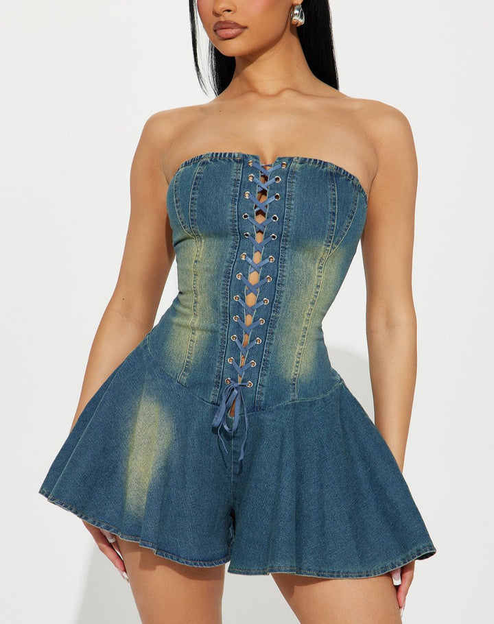 Emily Denim Romper